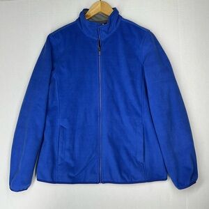 Lands' End Outfitters men's blue micro fleece full-zip jacket with zip pocket M